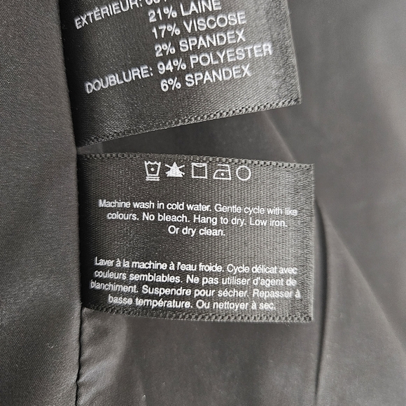 Club Monaco Blazer Wool Gray Pinstripe Long Sleeve 1 Button Career Jacket 4 - Picture 7 of 7